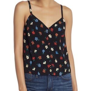 Madewell Black Manet Pressed Flowers Floral Button Down Camisole Blouse Size 4